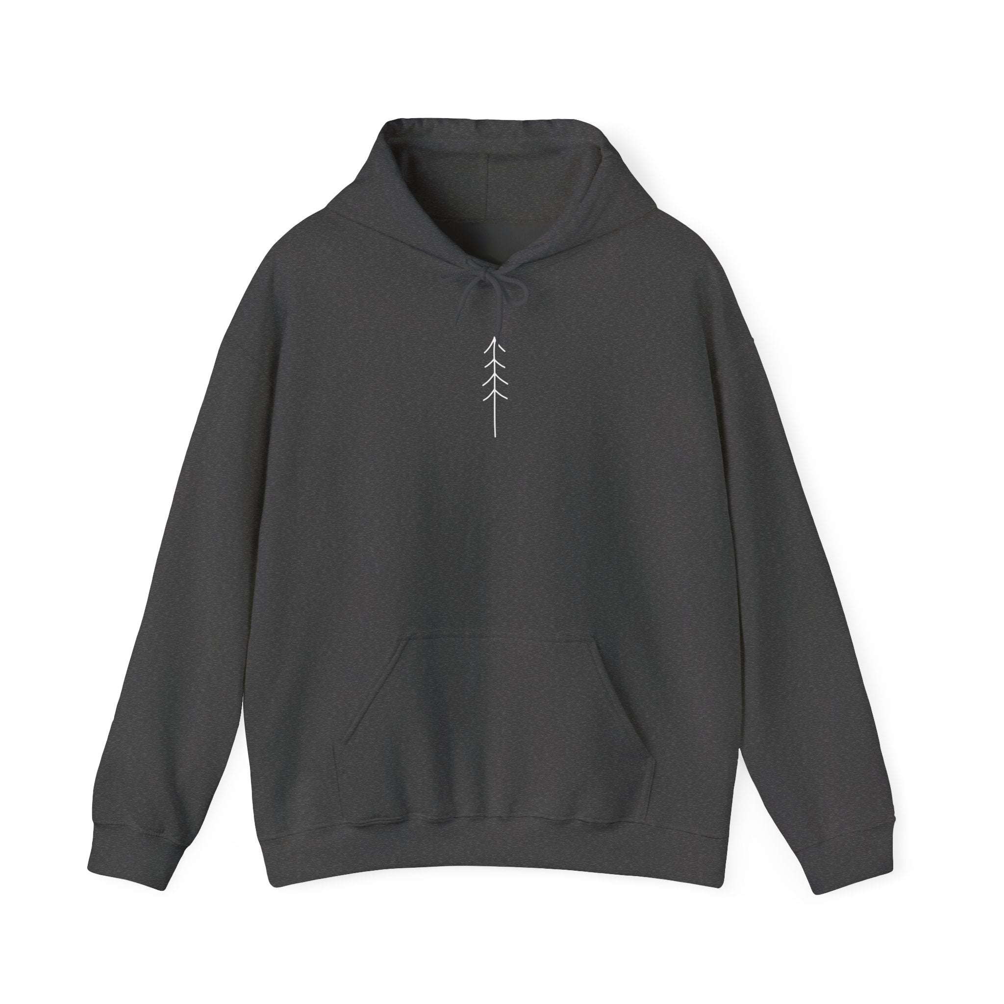 Stay Rooted Tree Hoodie — "Move with Intention" Minimal Logo Hooded Sweatshirt