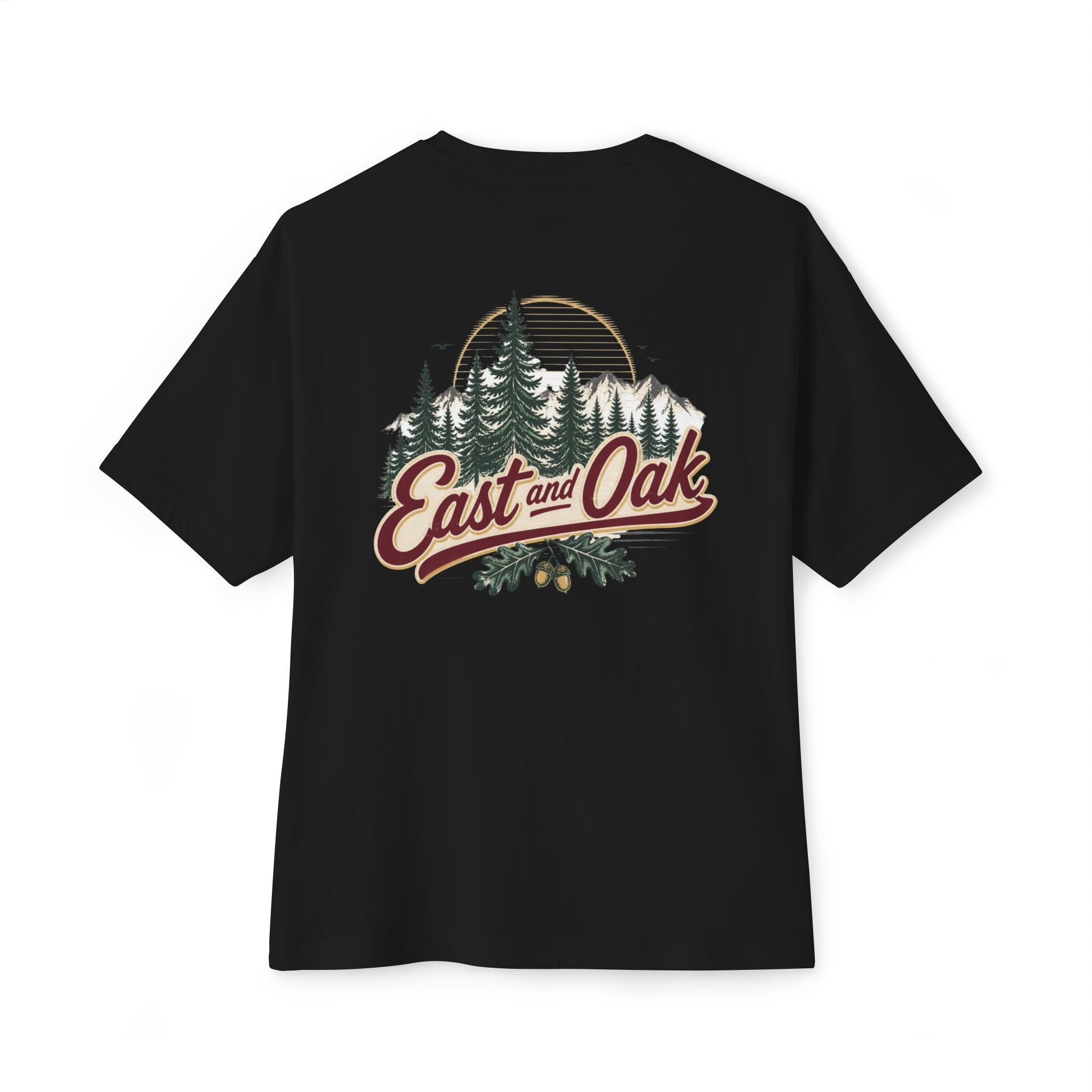 East and Oak Logo Boxy Tee — Minimalist Oversized Graphic T-Shirt