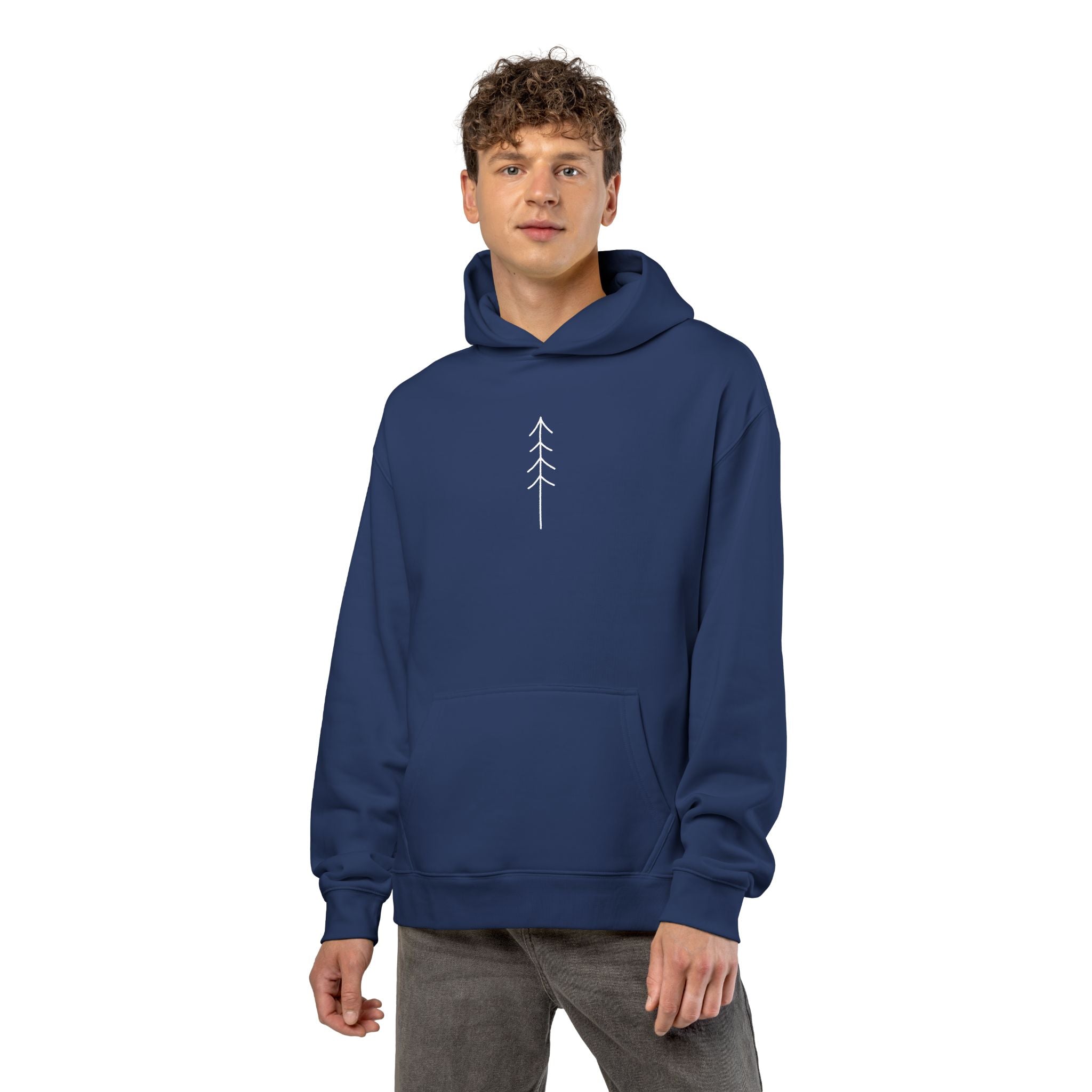Stay Rooted Hoodie — Minimal Tree Graphic Relaxed Pullover