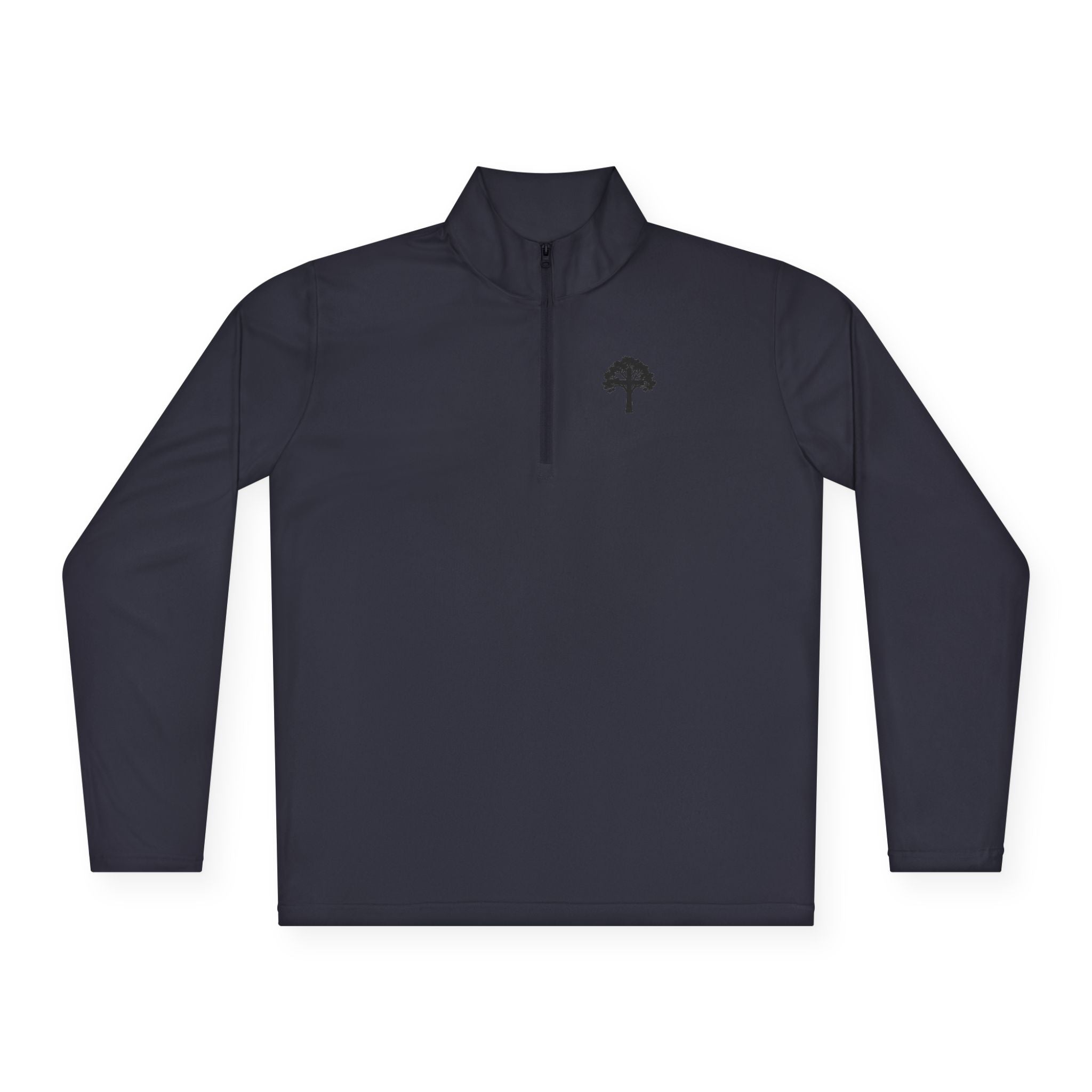 Quarter-Zip Pullover — Small Tree Chest Logo & “Stay Rooted.” Back Script