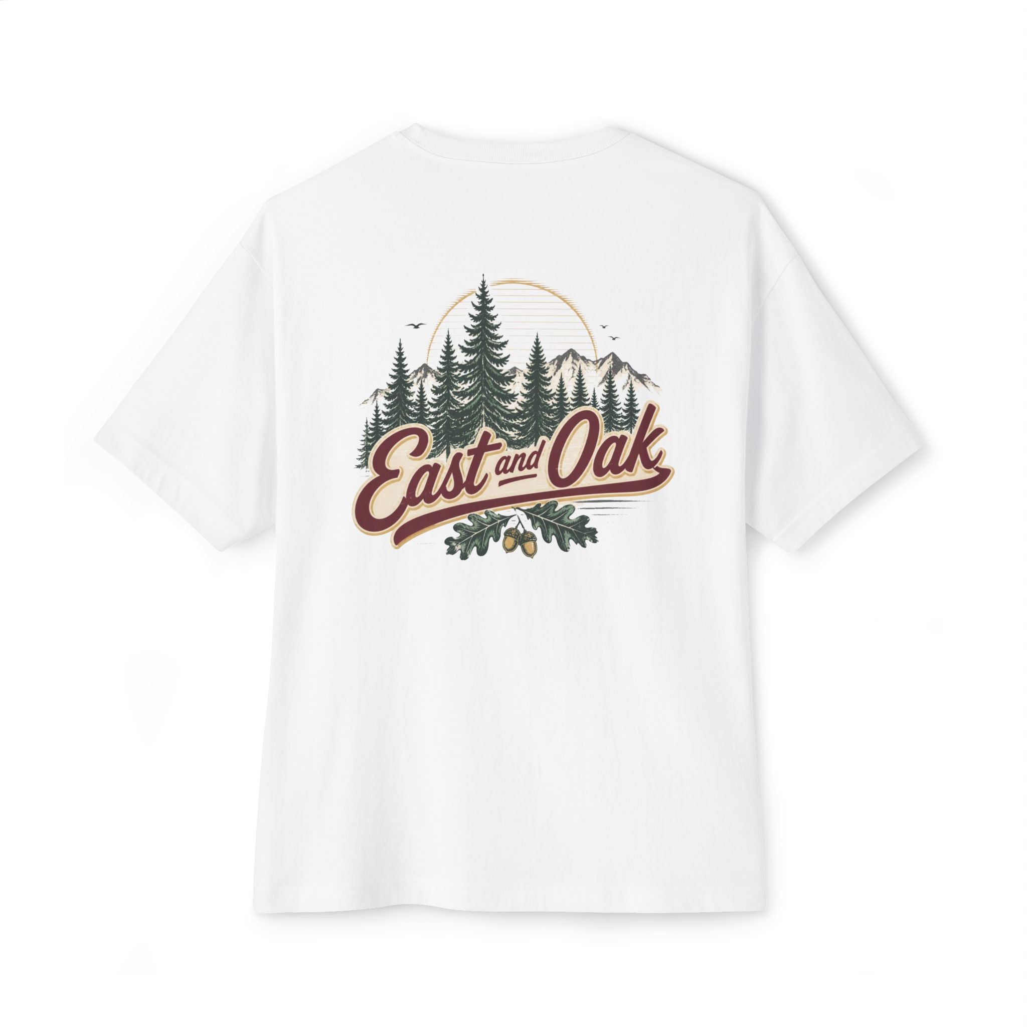 East and Oak Logo Boxy Tee — Minimalist Oversized Graphic T-Shirt