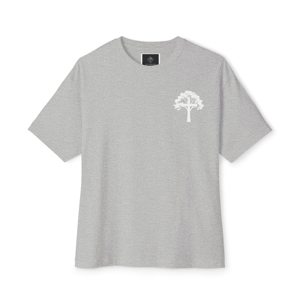 East and Oak Logo Boxy Tee — Minimalist Oversized Graphic T-Shirt