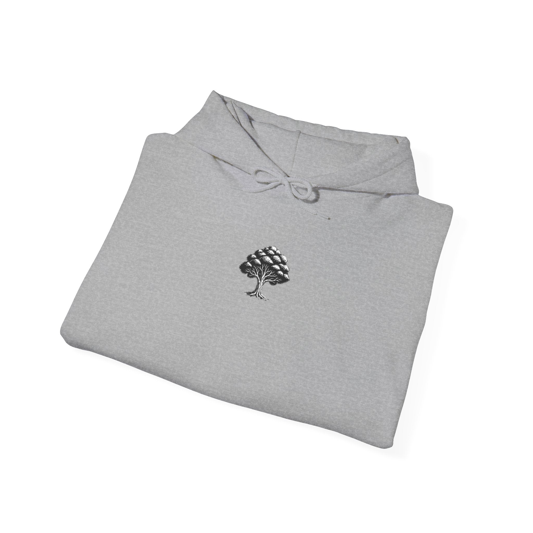 Stay Rooted Tree Hoodie — "Move with Intention" Minimal Logo Hooded Sweatshirt