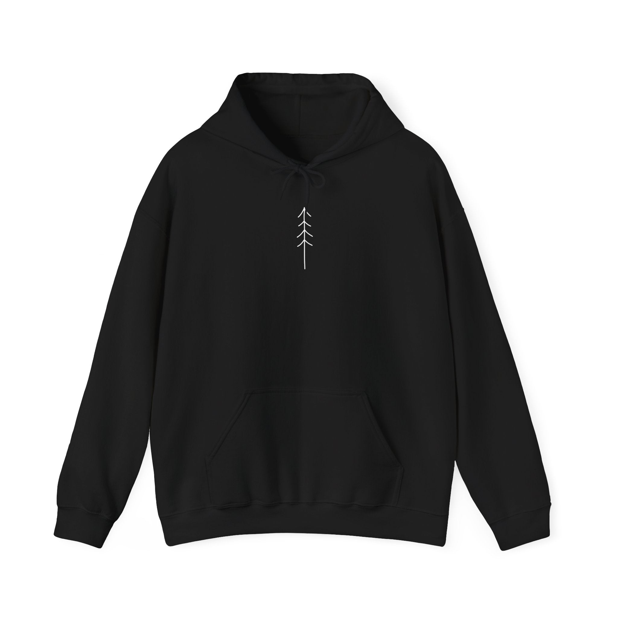 Stay Rooted Tree Hoodie — "Move with Intention" Minimal Logo Hooded Sweatshirt