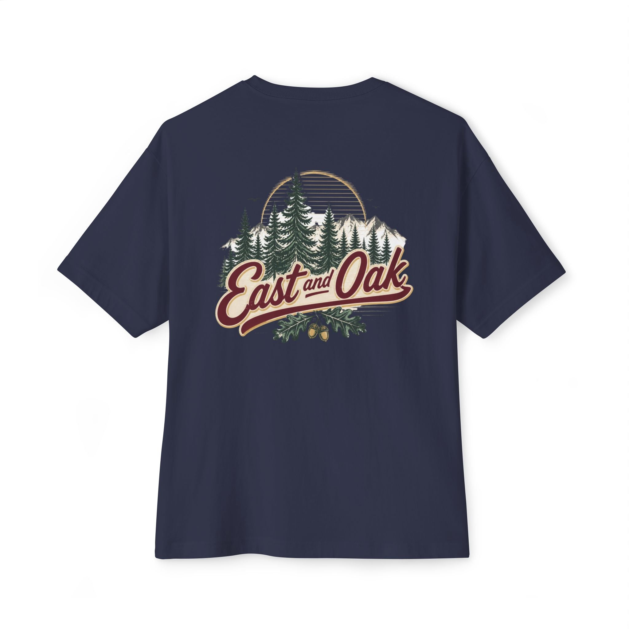 East and Oak Logo Boxy Tee — Minimalist Oversized Graphic T-Shirt