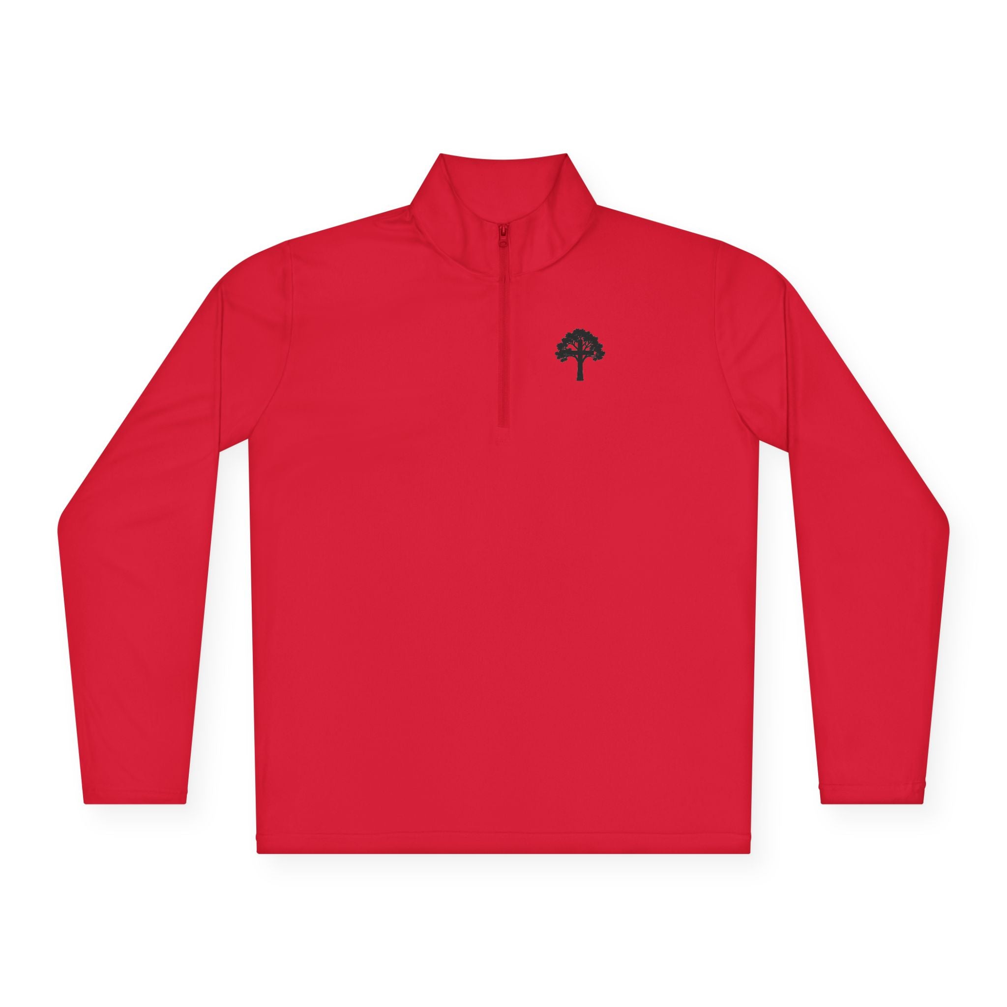Quarter-Zip Pullover — Small Tree Chest Logo & “Stay Rooted.” Back Script