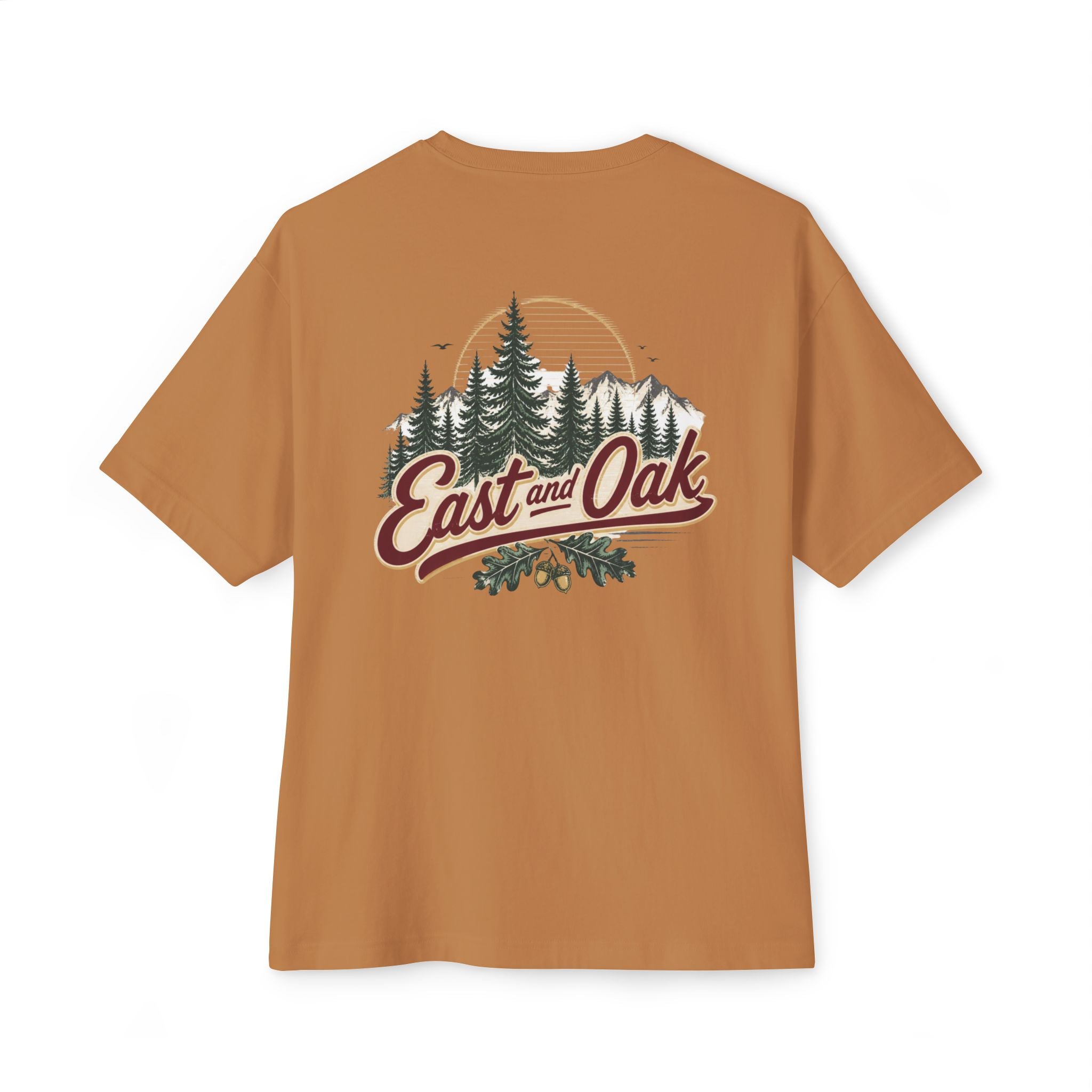 East and Oak Logo Boxy Tee — Minimalist Oversized Graphic T-Shirt