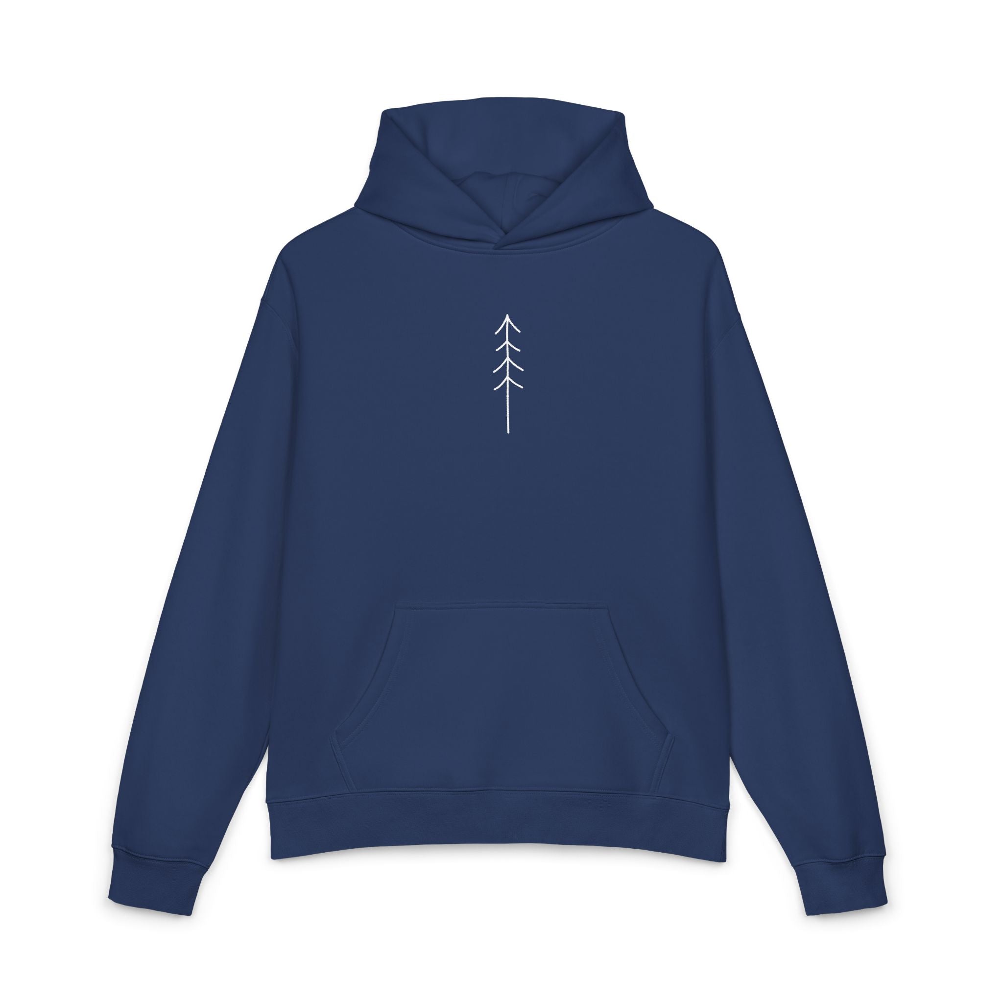 Stay Rooted Hoodie — Minimal Tree Graphic Relaxed Pullover