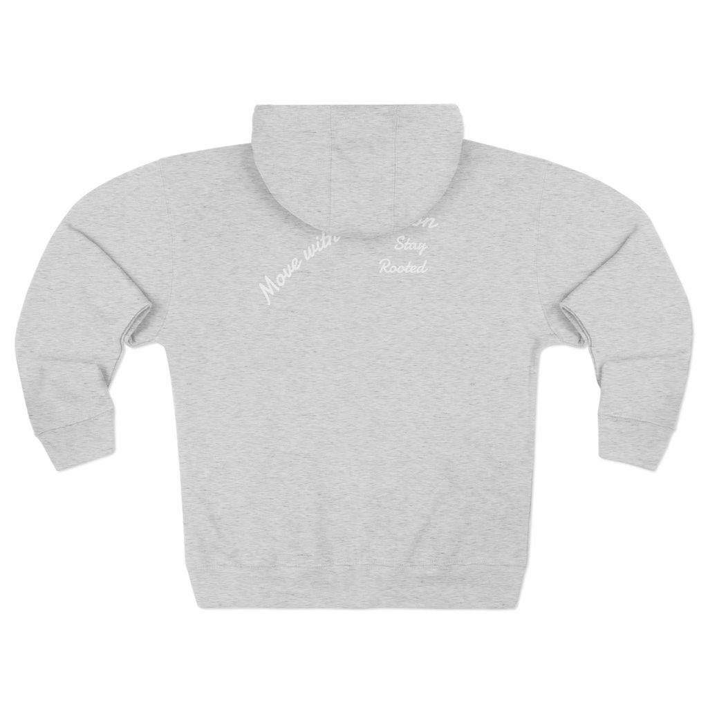 Zip Hoodie — Minimal Back Script Comfort Zip-Up