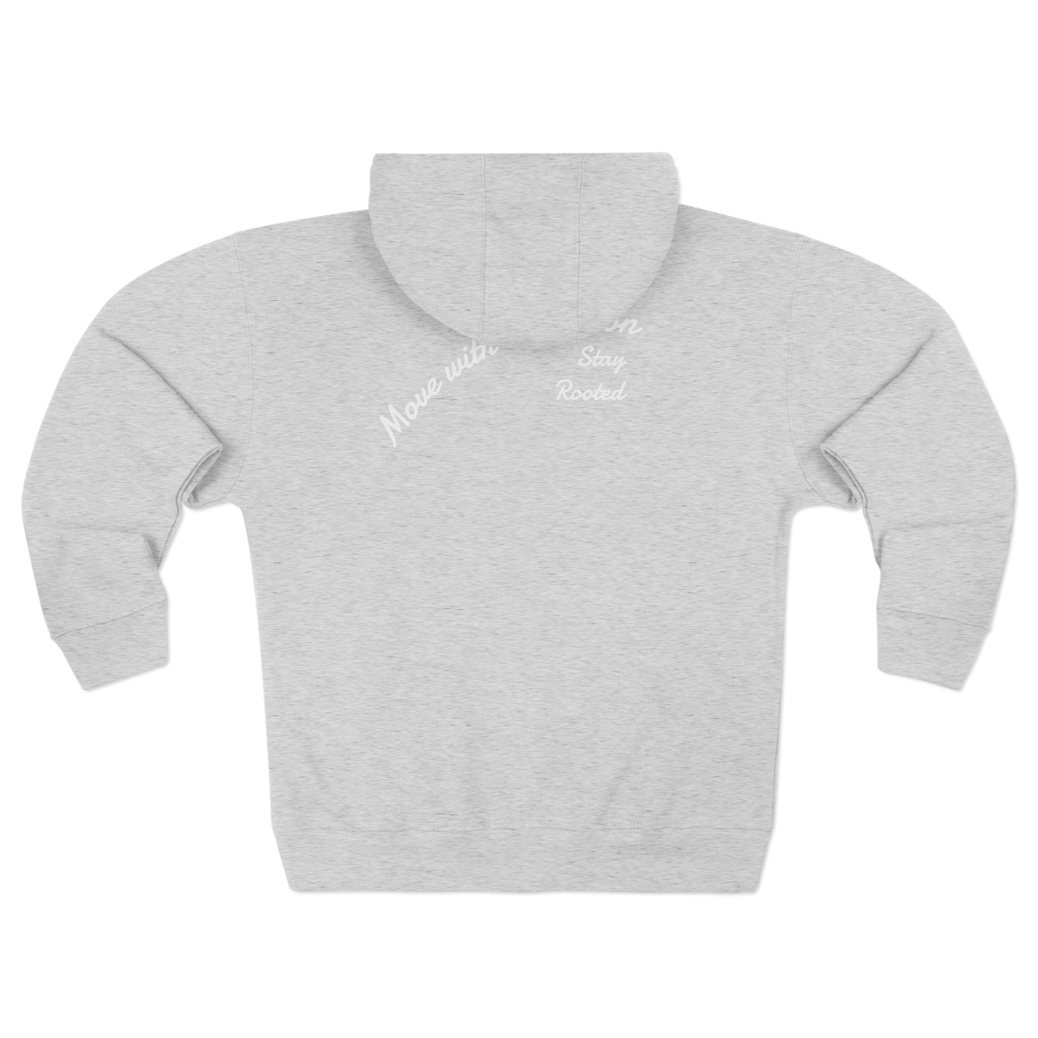Zip Hoodie — Minimal Back Script Comfort Zip-Up