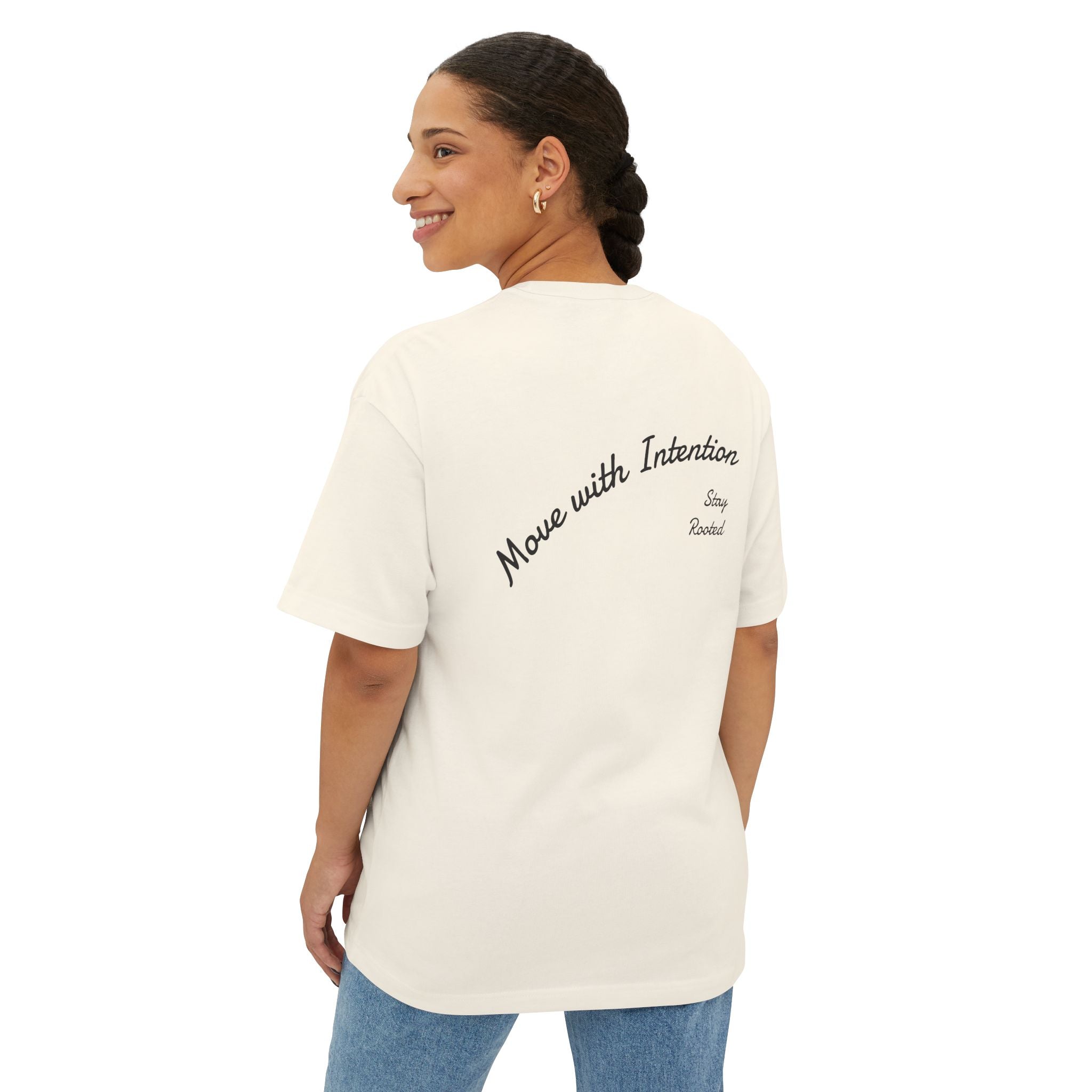 East and Oak Logo Boxy Tee — Minimalist Oversized Graphic T-Shirt