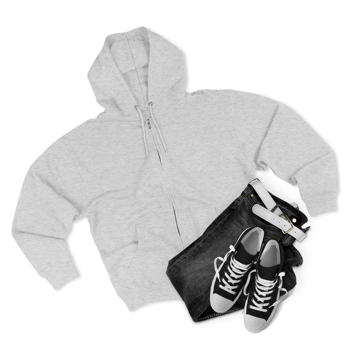 Zip Hoodie — Minimal Back Script Comfort Zip-Up