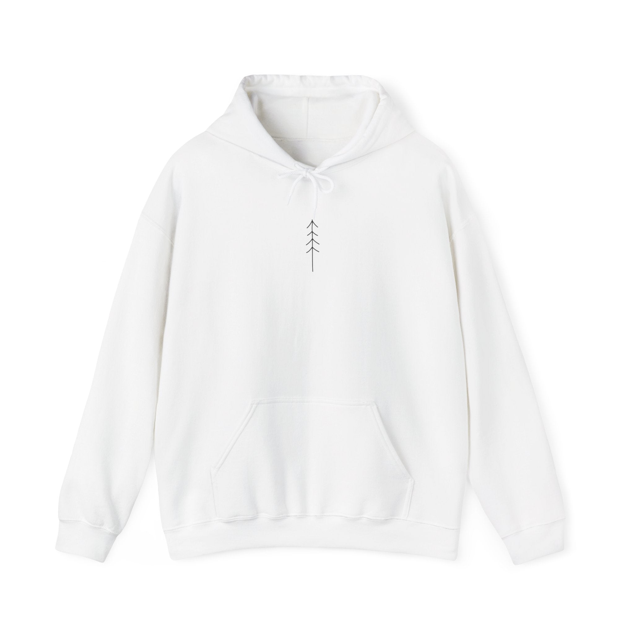 Stay Rooted Tree Hoodie — "Move with Intention" Minimal Logo Hooded Sweatshirt