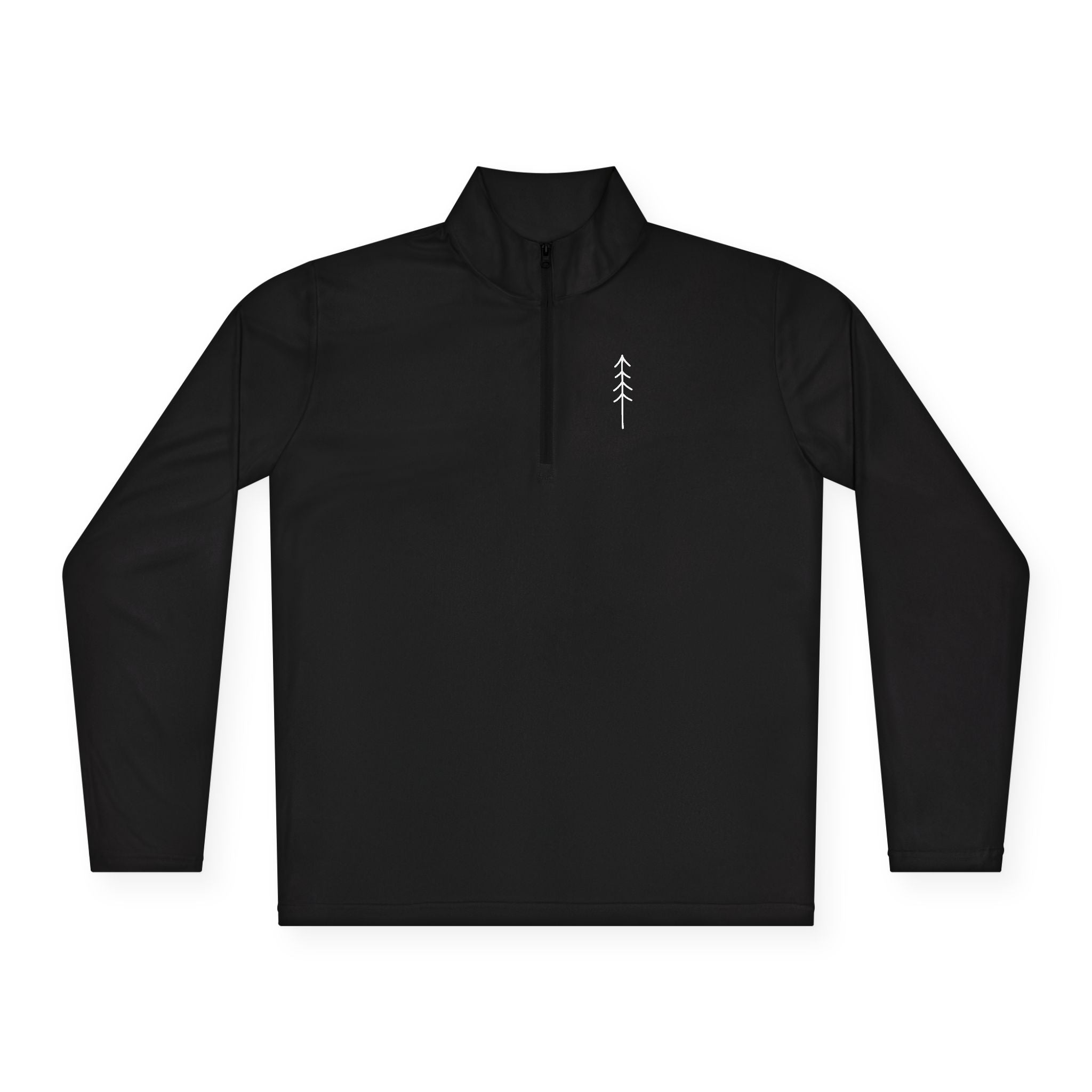Quarter-Zip Pullover — Small Tree Chest Logo & “Stay Rooted.” Back Script
