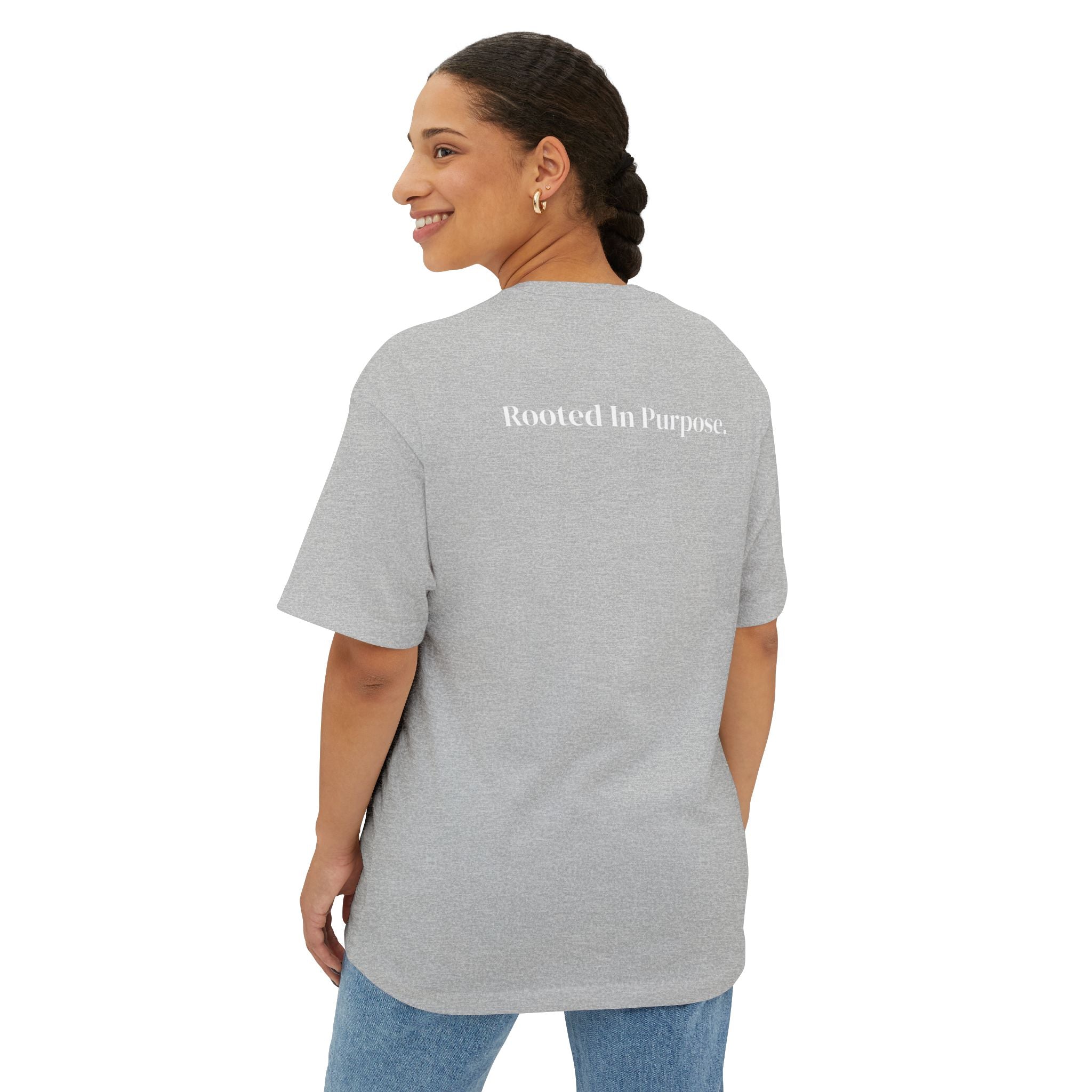 East and Oak Logo Boxy Tee — Minimalist Oversized Graphic T-Shirt