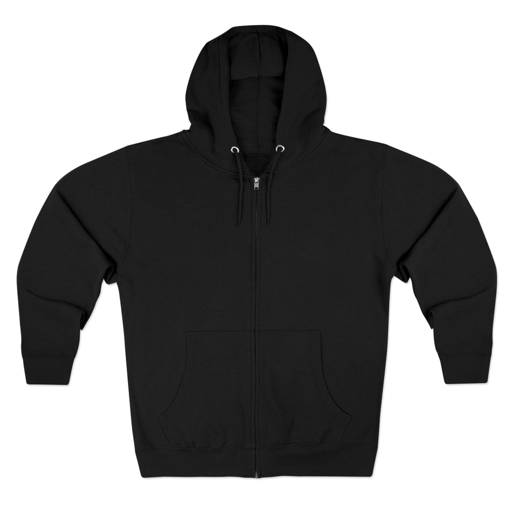 Zip Hoodie — Minimal Back Script Comfort Zip-Up