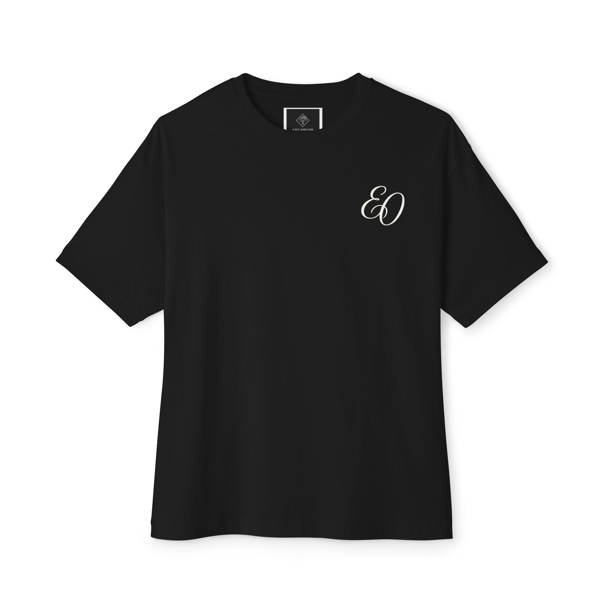 East and Oak Logo Boxy Tee — Minimalist Oversized Graphic T-Shirt