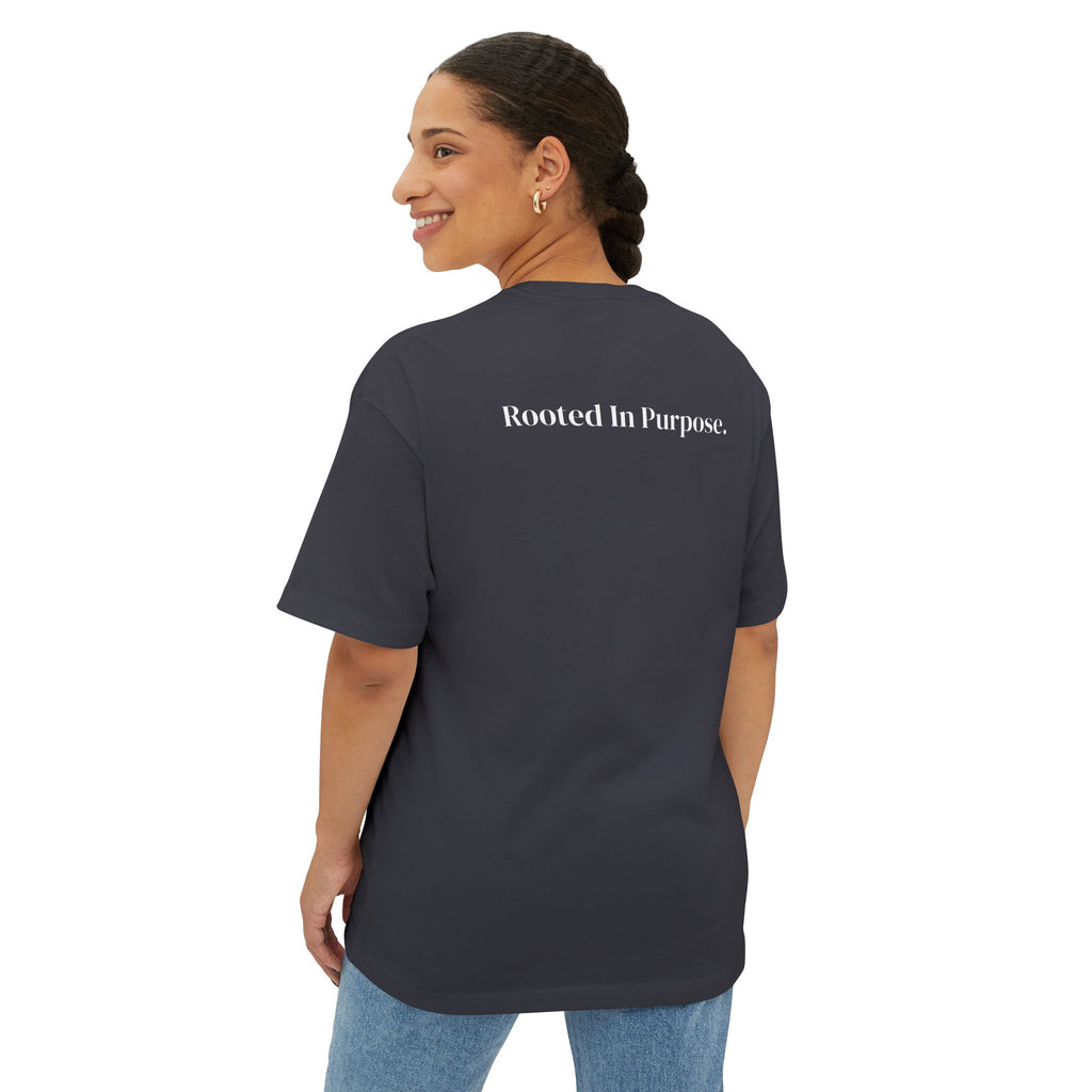 East and Oak Logo Boxy Tee — Minimalist Oversized Graphic T-Shirt