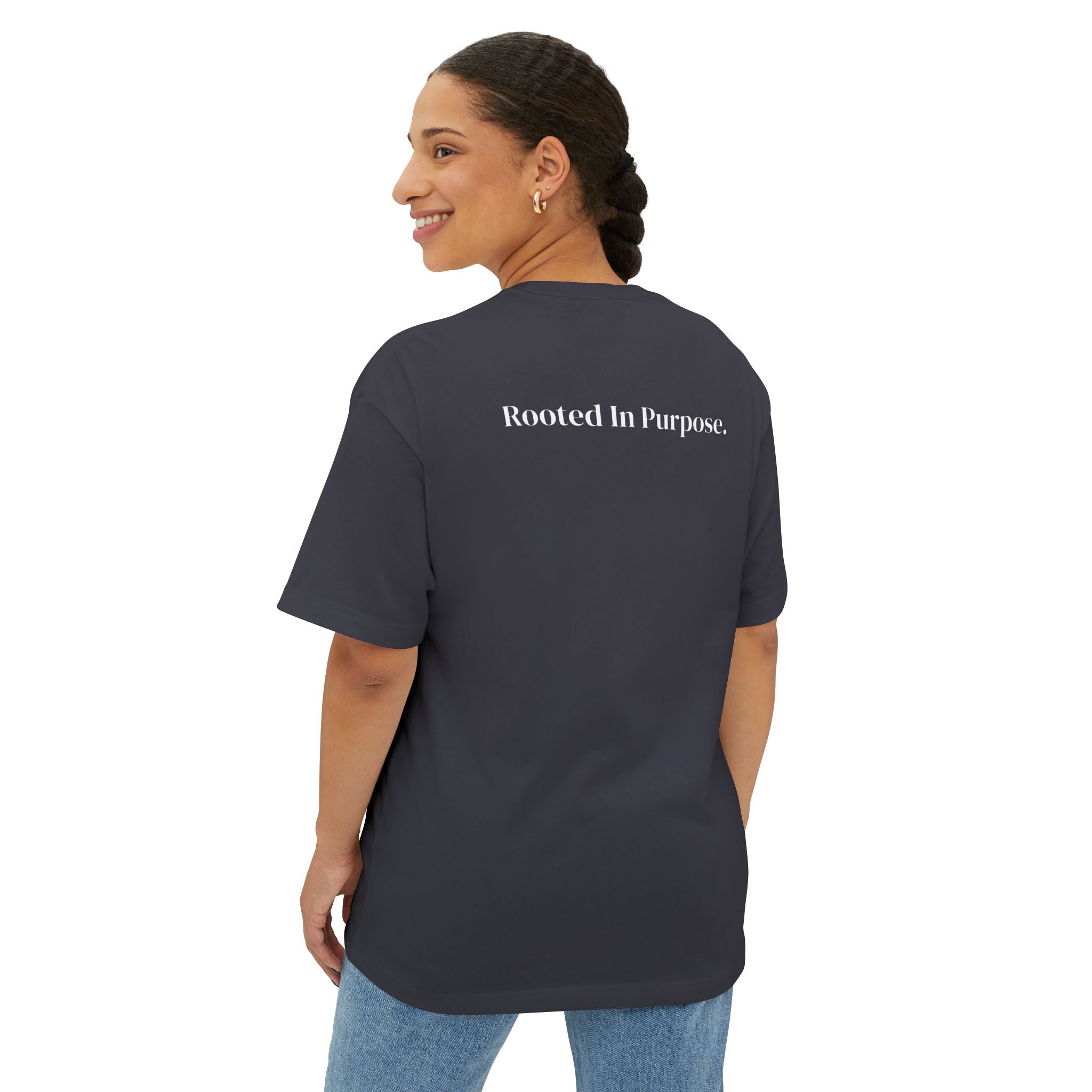 East and Oak Logo Boxy Tee — Minimalist Oversized Graphic T-Shirt
