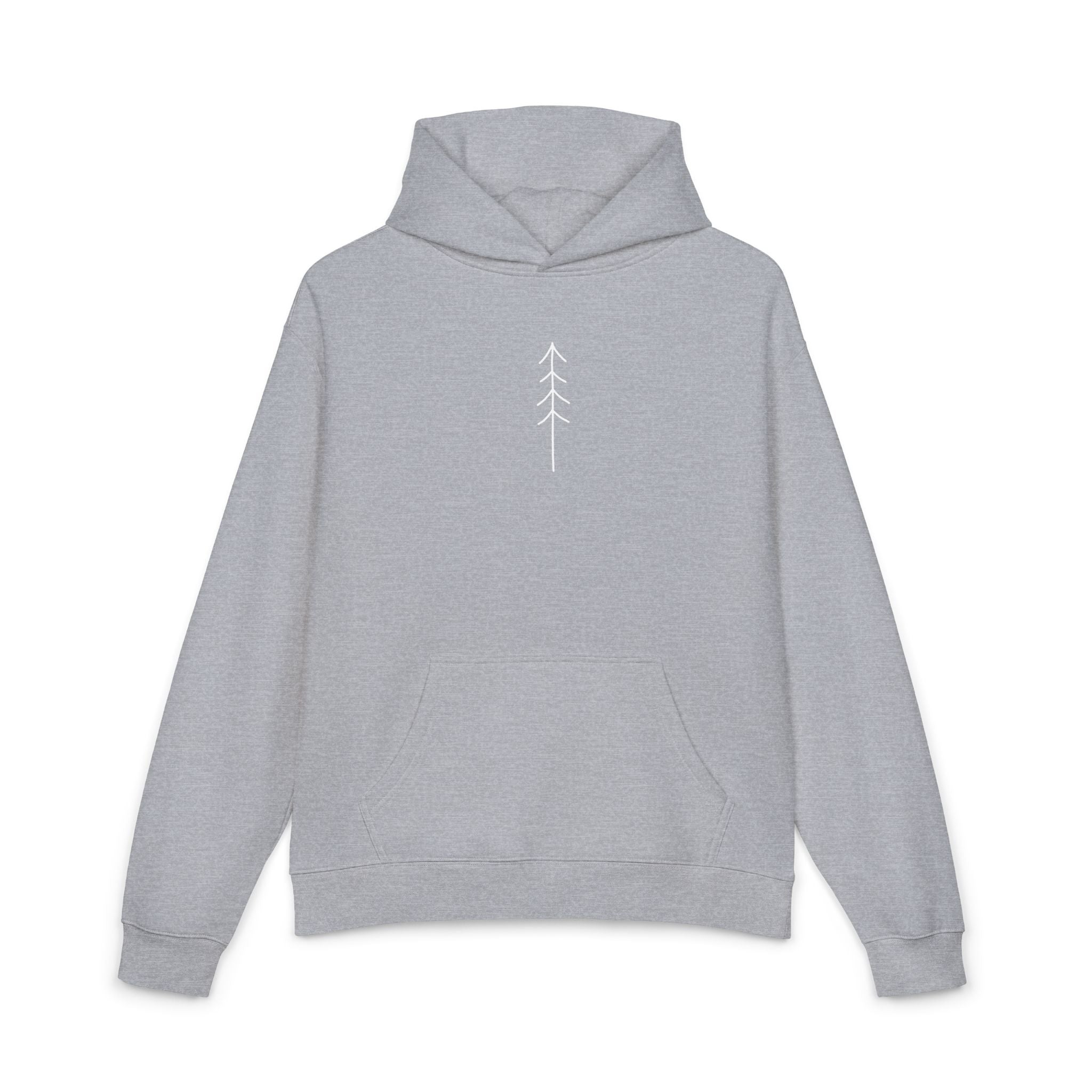 Stay Rooted Hoodie — Minimal Tree Graphic Relaxed Pullover