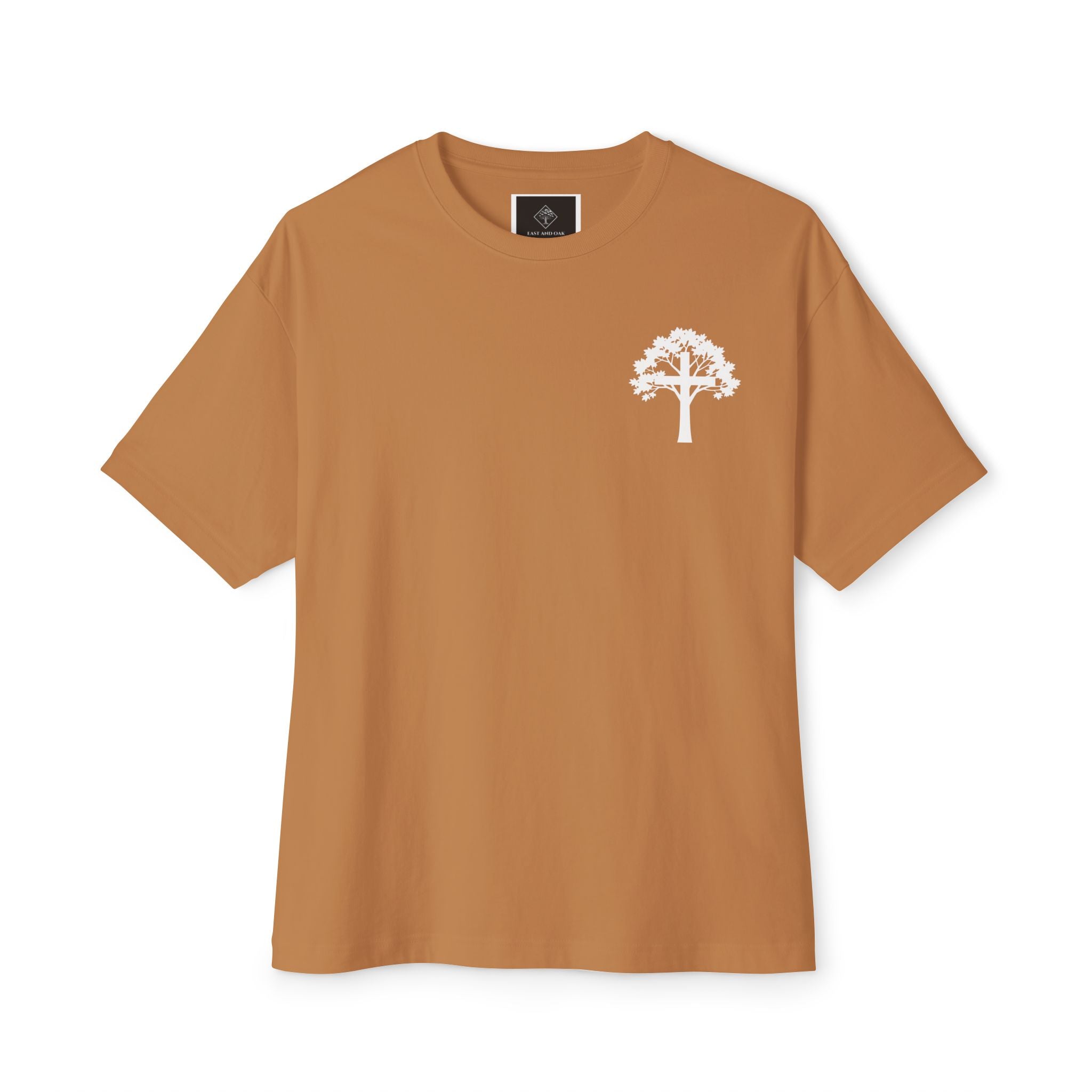 East and Oak Logo Boxy Tee — Minimalist Oversized Graphic T-Shirt
