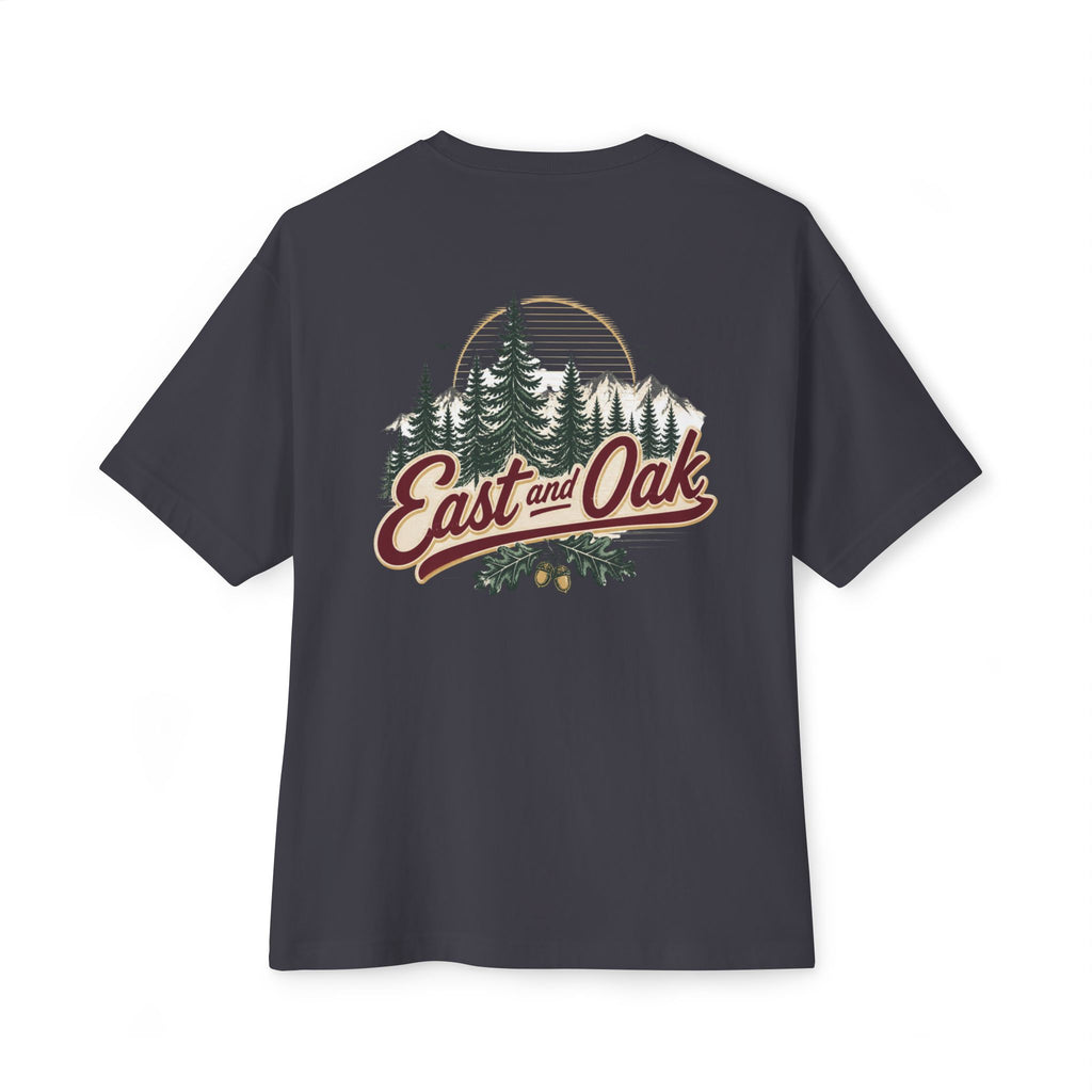 East and Oak Logo Boxy Tee — Minimalist Oversized Graphic T-Shirt