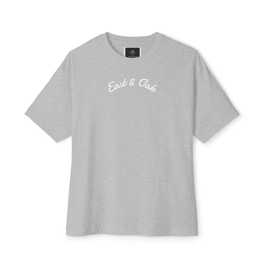 East and Oak Logo Boxy Tee — Minimalist Oversized Graphic T-Shirt