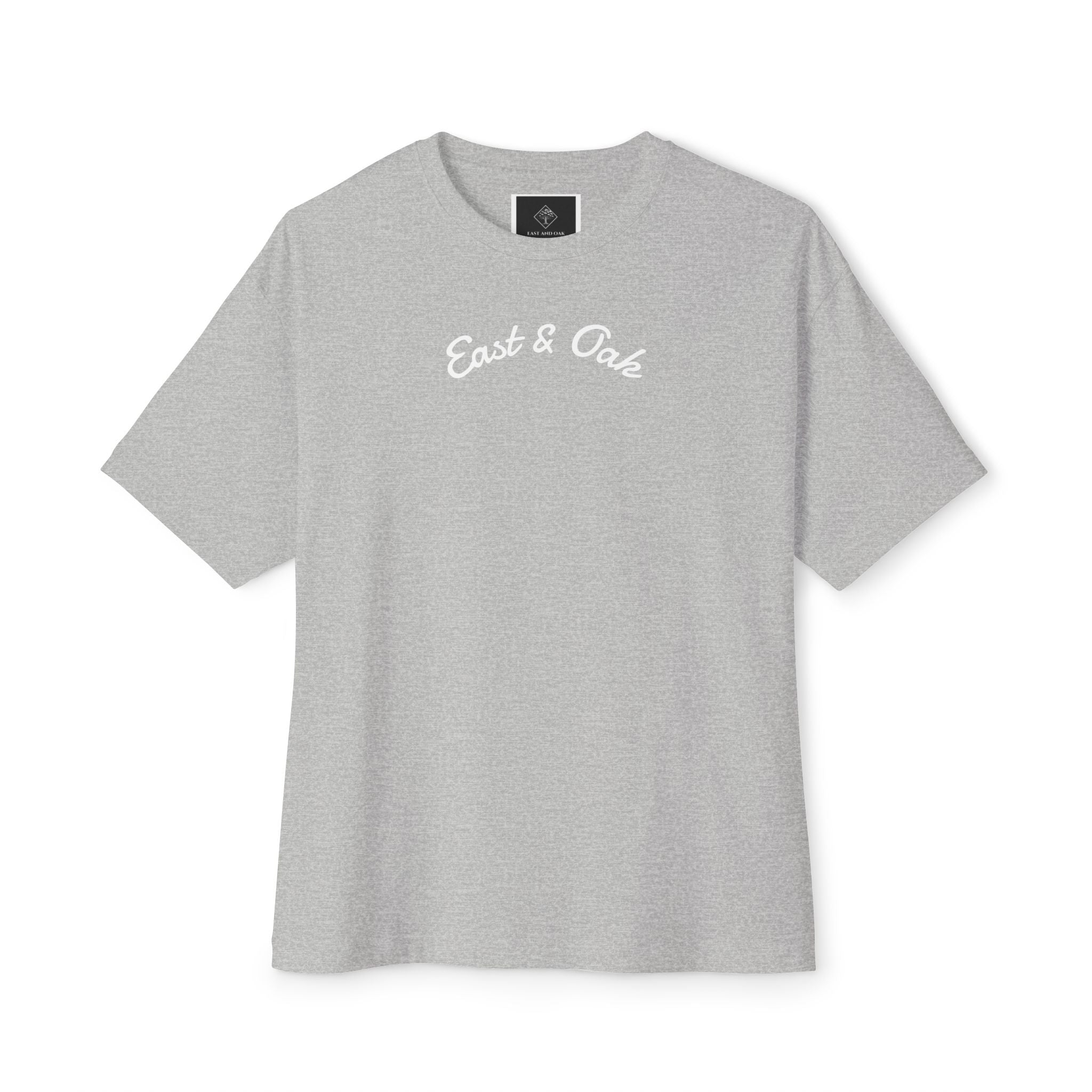 East and Oak Logo Boxy Tee — Minimalist Oversized Graphic T-Shirt