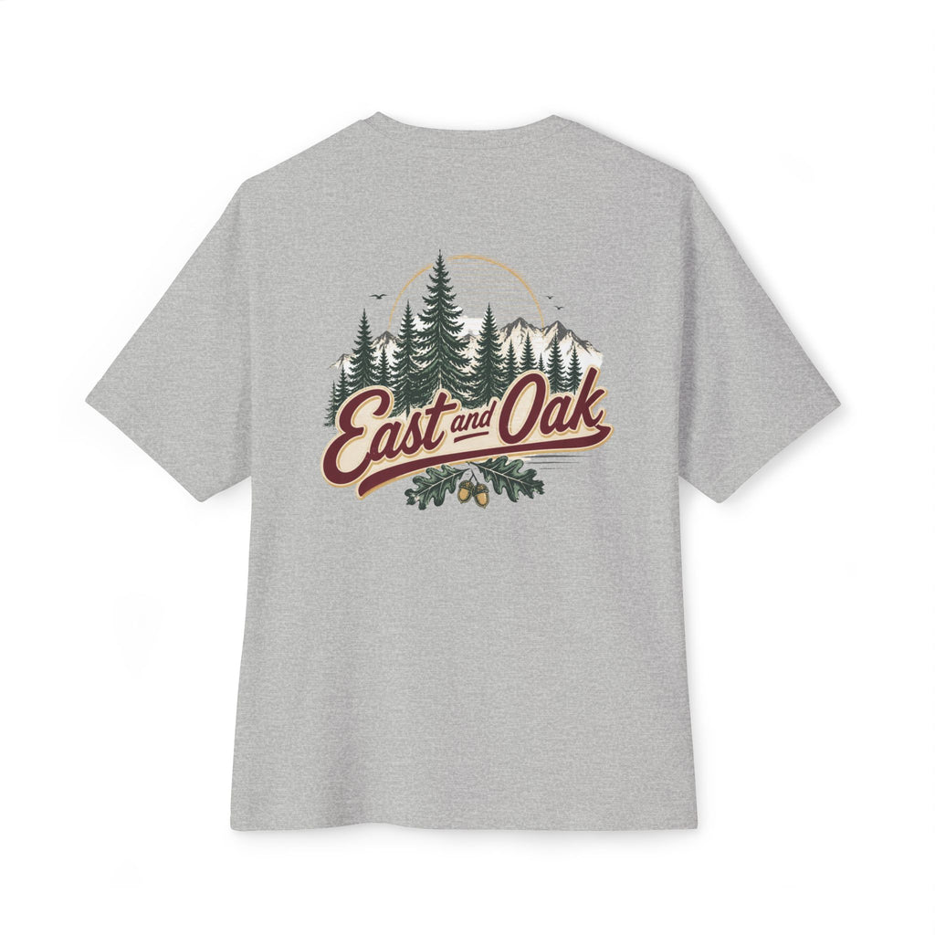 East and Oak Logo Boxy Tee — Minimalist Oversized Graphic T-Shirt