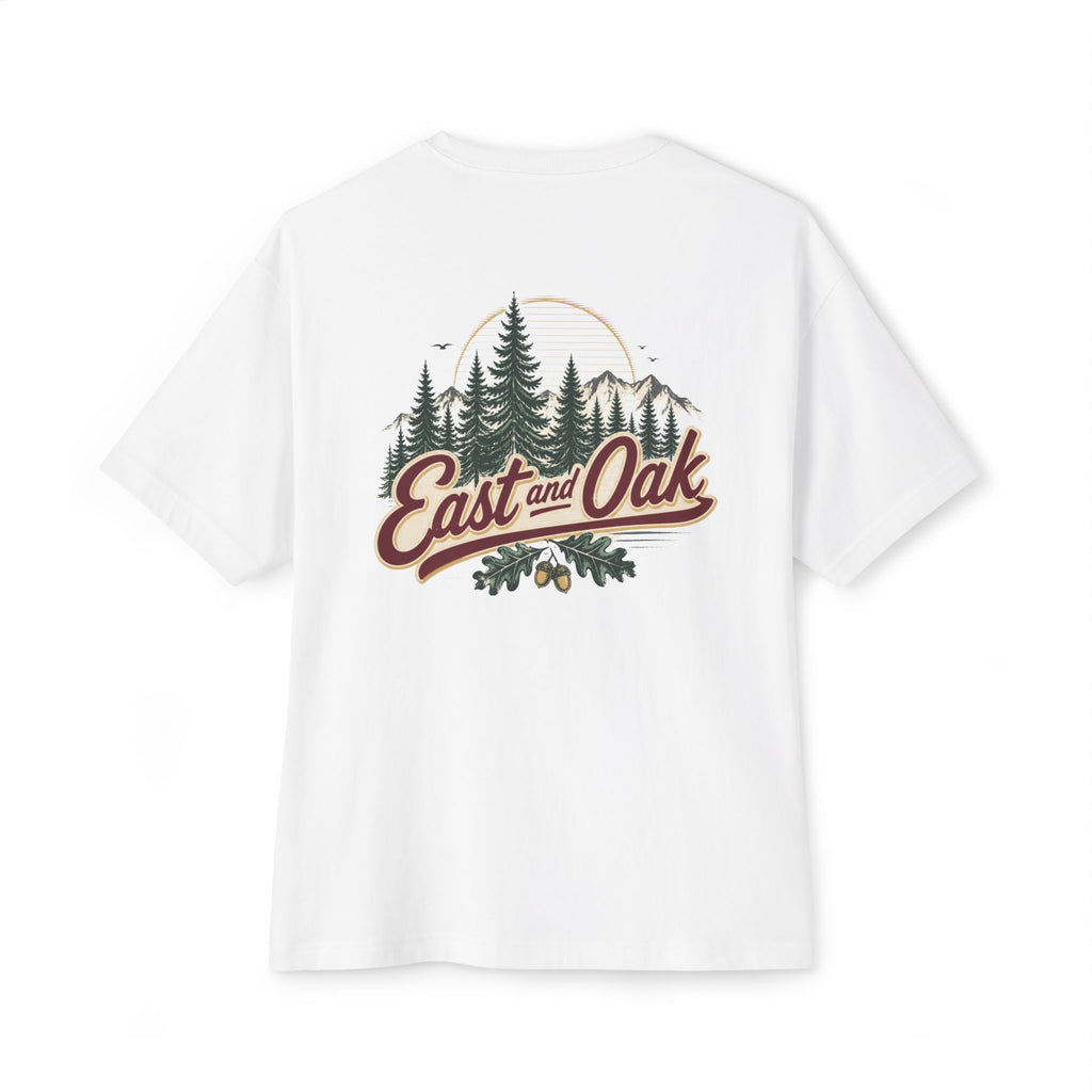 East and Oak Logo Boxy Tee — Minimalist Oversized Graphic T-Shirt