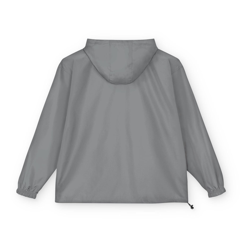 Light Blue Packable Anorak Jacket with Small Tree Logo — Windbreaker Pullover for Travel & Outdoor