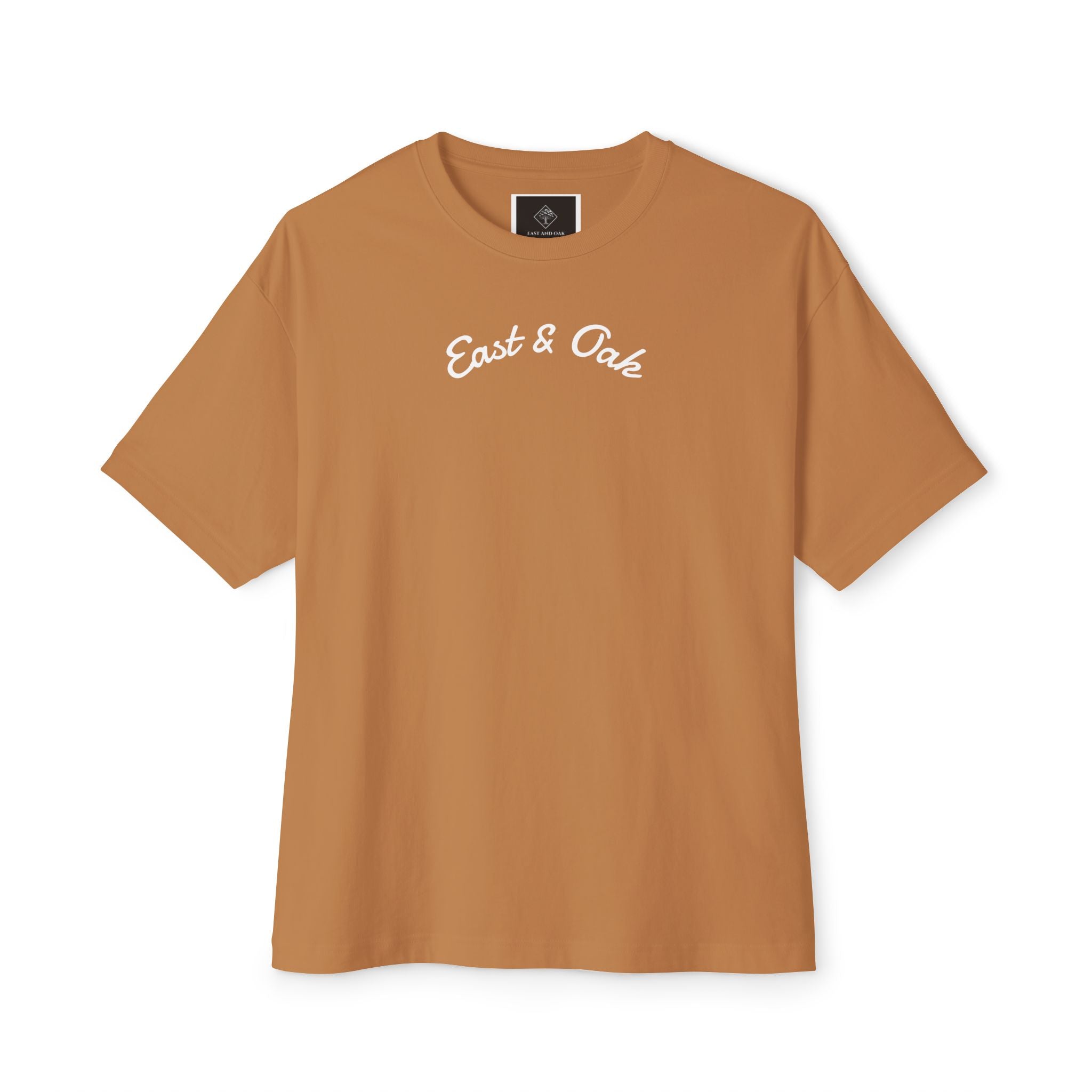 East and Oak Logo Boxy Tee — Minimalist Oversized Graphic T-Shirt