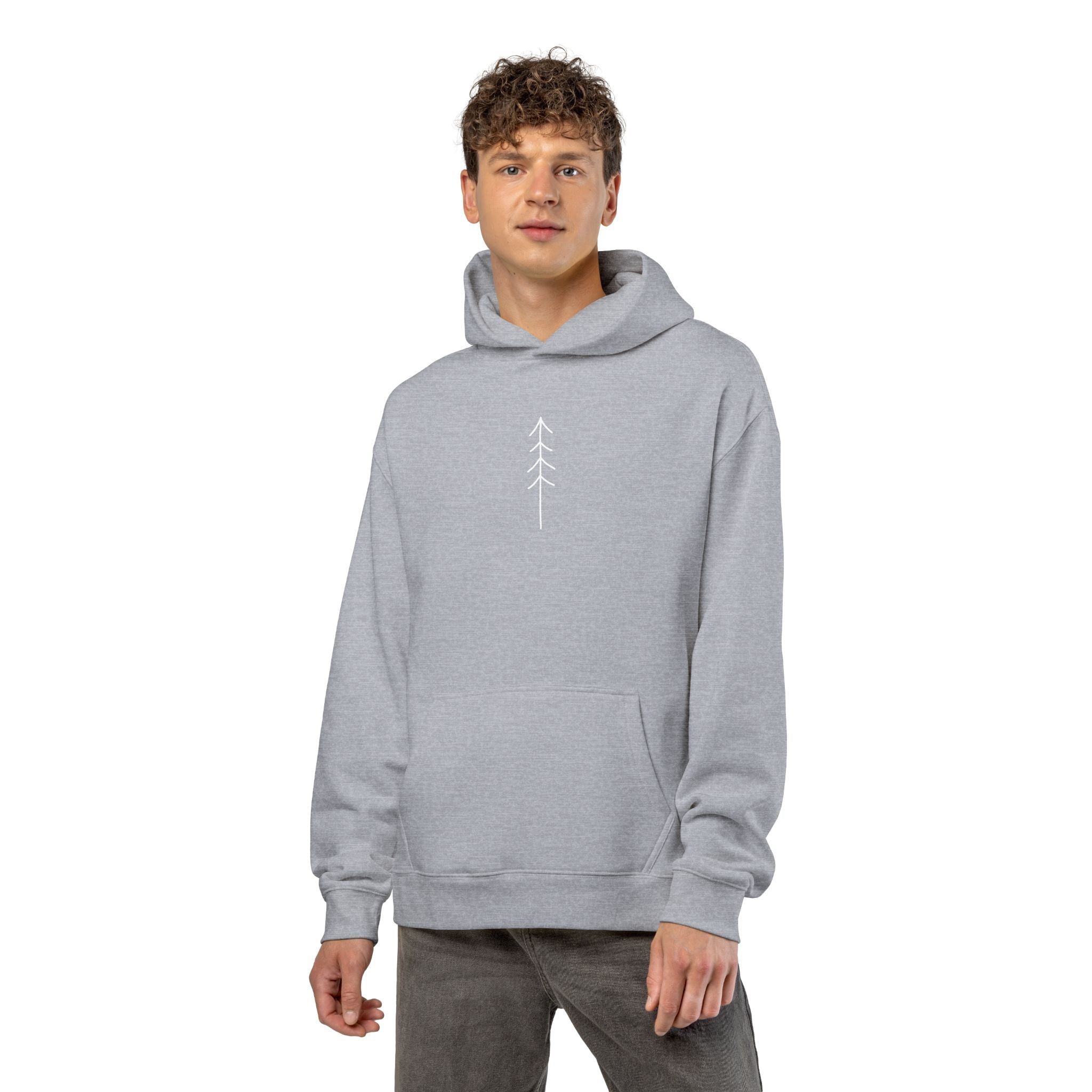 Stay Rooted Hoodie — Minimal Tree Graphic Relaxed Pullover
