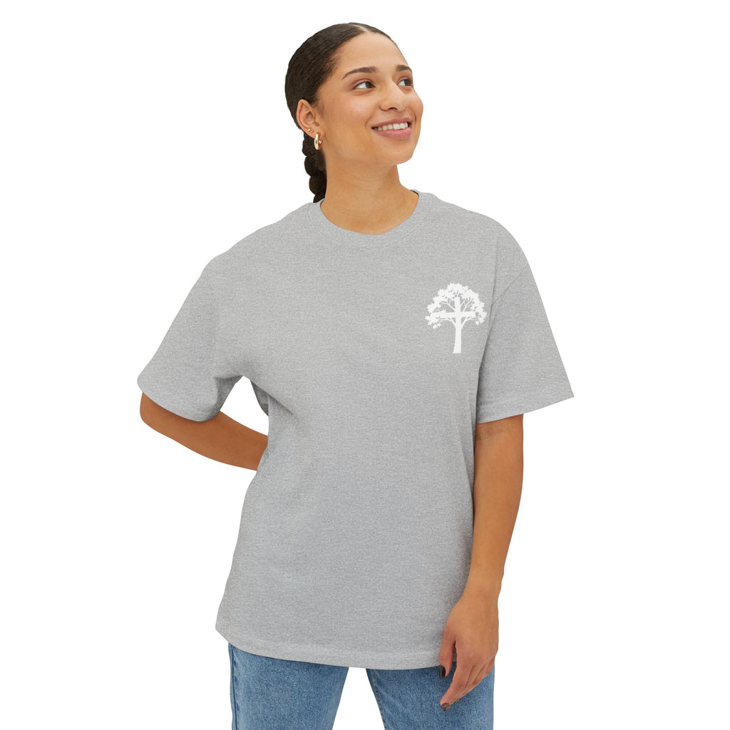 East and Oak Logo Boxy Tee — Minimalist Oversized Graphic T-Shirt