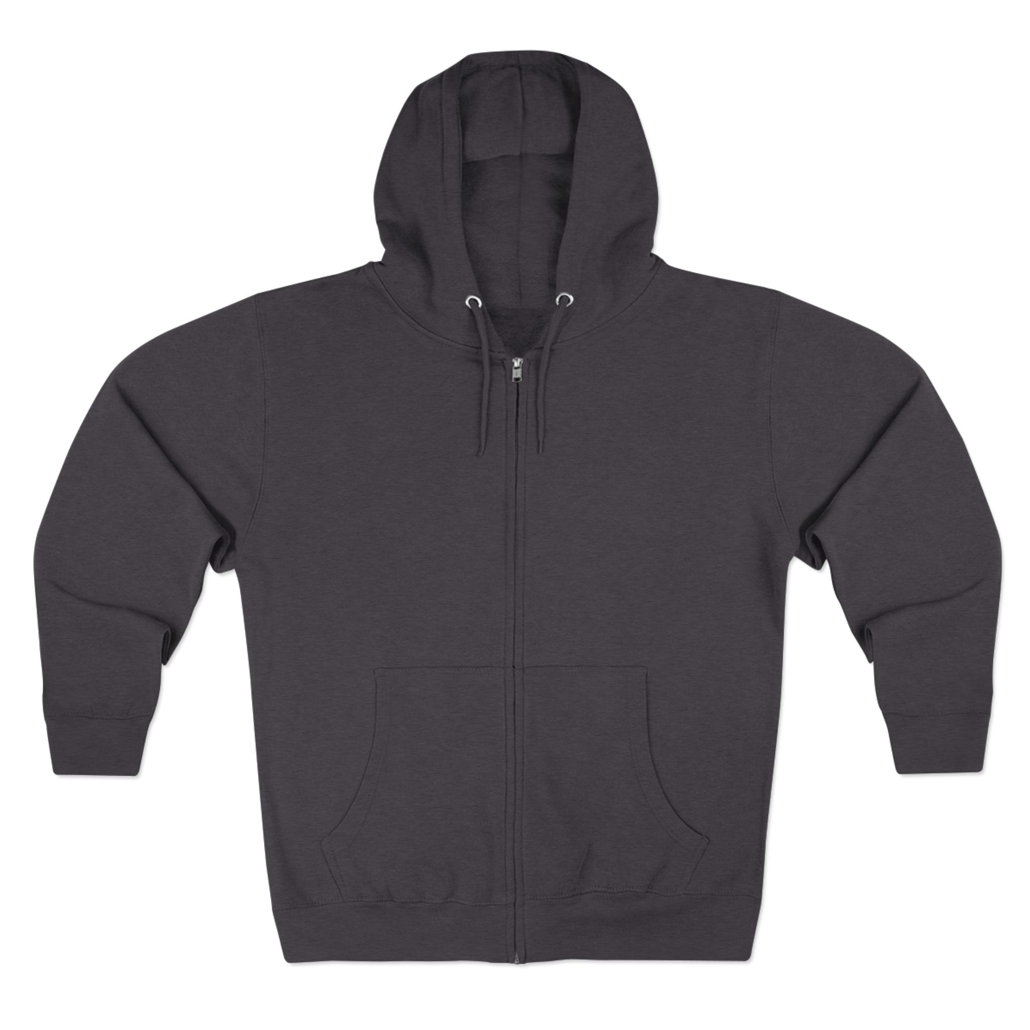 Zip Hoodie — Minimal Back Script Comfort Zip-Up
