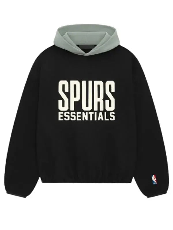 Stylish Black Essentials Spurs Pullover Hoodie